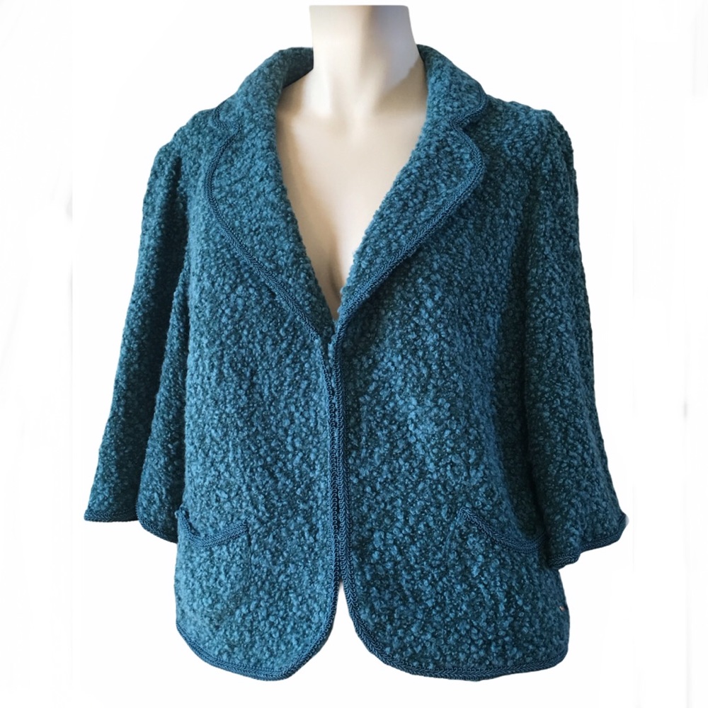 Vintage Sandro Sportswear Nubby Wool Blend Jacket,